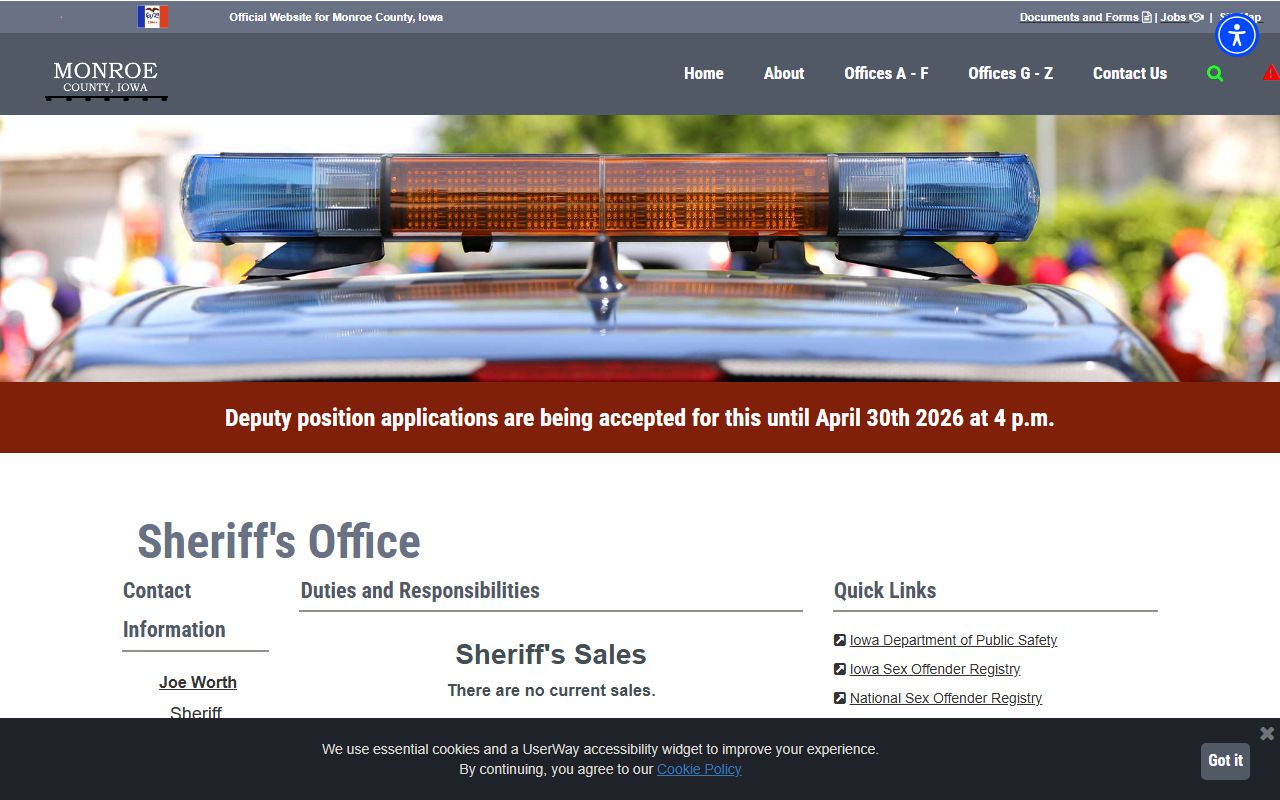 Monroe County inmate population sheriff office and jail capacity source